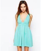 Oh My Love Plunge Neck Skater Dress - Lyst