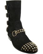 Giuseppe Zanotti Homme Studded Suede Multi Strap Biker Boots - Lyst