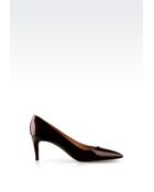 Giorgio Armani Court Shoe In Shine Effect Leather - Lyst