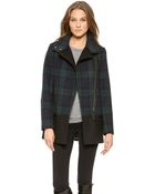 Mackage Berta Plaid Wool Coat - Black - Lyst