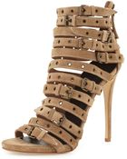 Giuseppe Zanotti Alien Grommet Caged Suede Sandal - Lyst