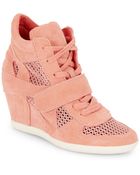 Ash Bowie Mesh & Suede Wedge Sneakers - Lyst