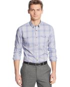 Calvin Klein Plaid Slim-Fit Shirt - Lyst