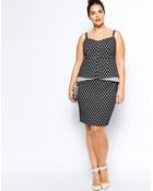 Asos Curve Peplum Dress In Heart Texture - Lyst