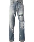 Dolce & Gabbana Distressed Jeans - Lyst
