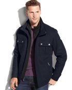 Michael Kors Michael Big And Tall Alahambra Wool-Blend Knit-Bib Hipster Coat - Lyst