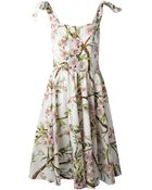 Dolce & Gabbana Flared Floral Print Dress - Lyst