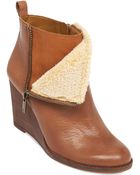 Lucky Brand Yorque Faux-Fur Wedge Booties - Lyst