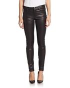 Helmut Lang Leather Combo Skinny Pants - Lyst