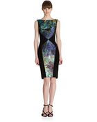 Theia Abstract Print Blocked Sheath Dress - Lyst