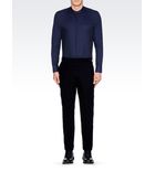 Emporio Armani Trousers In Iridescent Velvet - Lyst
