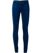 J Brand Skinny Velvet Trousers - Lyst