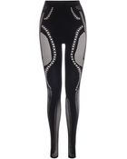 McQ by Alexander McQueen Mesh Knit Jersey Leggings - Lyst