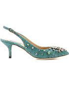 Dolce & Gabbana Bellucci Crystal-Embellished Raffia Pumps - Lyst