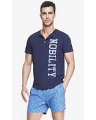 Express Garment Dyed Henley Graphic Tee - Floral Nobility - Lyst