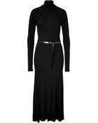 Donna Karan New York Belted Turtleneck Dress - Lyst