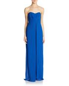 Nicole Miller Strapless Sweetheart Chiffon Gown - Lyst