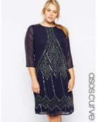 Asos Curve Exclusive Shift Dress With Embellishment - Lyst