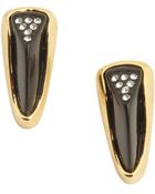 Rachel Zoe Gold And Black Enamel 'Bear Claw' Post Back Earrings - Lyst