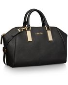 Calvin Klein Scarlett Leather City Dome Satchel - Lyst