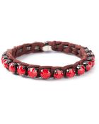 Lanvin Glass Studded Woven Bracelet - Lyst