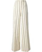 Ralph Lauren Blue Label Striped Wide Leg Trousers - Lyst