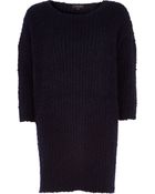 River Island Navy Boucle Knit Dress - Lyst