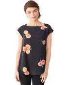 Alternative Apparel Peach Print Silk Top - Lyst