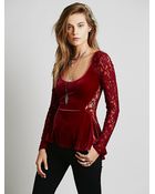 Free People Lolita Velvet Peplum - Lyst