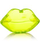 Lulu Guinness Neon Yellow Perspex Lips Clutch - Lyst