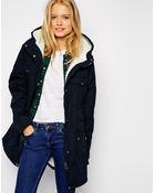 Fjallraven Hooded Parka Coat With Shearling Lining - Lyst