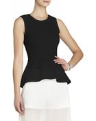 BCBGMAXAZRIA Evia Lace Peplum Top - Lyst
