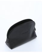 Longchamp Black Leather Zip Around Cosmetic Case - Lyst