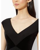 Lauren by Ralph Lauren Velvet-Trim V-Neck Gown - Lyst