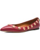 Valentino Gryphon Studs Leather Ballerina Flats - Lyst