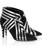Pierre Hardy Suede And Metallic Leather Ankle Boots - Lyst