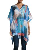 Diane von Furstenberg Floral Print Shimmer Caftan - Lyst