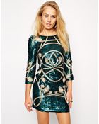 Needle & Thread Contour Ornate Long Sleeve Dress - Lyst