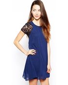 Tfnc Swing Dress With Lace Sleeves - Lyst