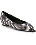 Giuseppe Zanotti Snake-Embossed Leather Point-Toe Flats - Lyst