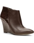 Ann Taylor Lottie Leather Wedge Boots - Lyst