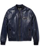 McQ by Alexander McQueen Leather Bomber Jacket - Lyst