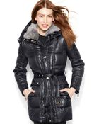Vince Camuto Faux-Fur-Hooded Down-Blend Parka - Lyst