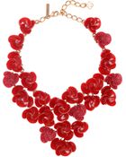 Oscar de la Renta Resin Swirl Flower Necklace - Lyst