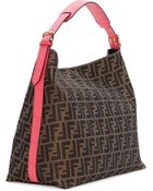 Fendi Zucca-Print Large Canvas Hobo Bag - Lyst