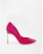 Ted Baker Elvena Dark Pink Suede Heeled Shoes - Lyst