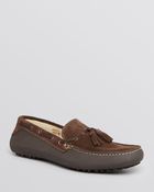 H By Hudson Florio Suede Tassel Driving Loafers - Lyst