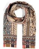Etro Wool-Silk Paisley Print Scarf - Lyst
