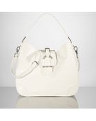 Ralph Lauren Patent Equestrian Soft Hobo - Lyst