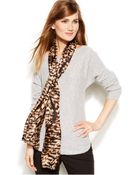 Calvin Klein Curved Animal Silk Mesh Scarf - Lyst